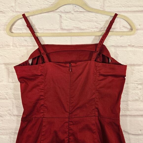 M Aeropostale Vintage Y2K Red Butterfly Floral Print Strap Dress Womens Size 4 - Picture 5 of 8